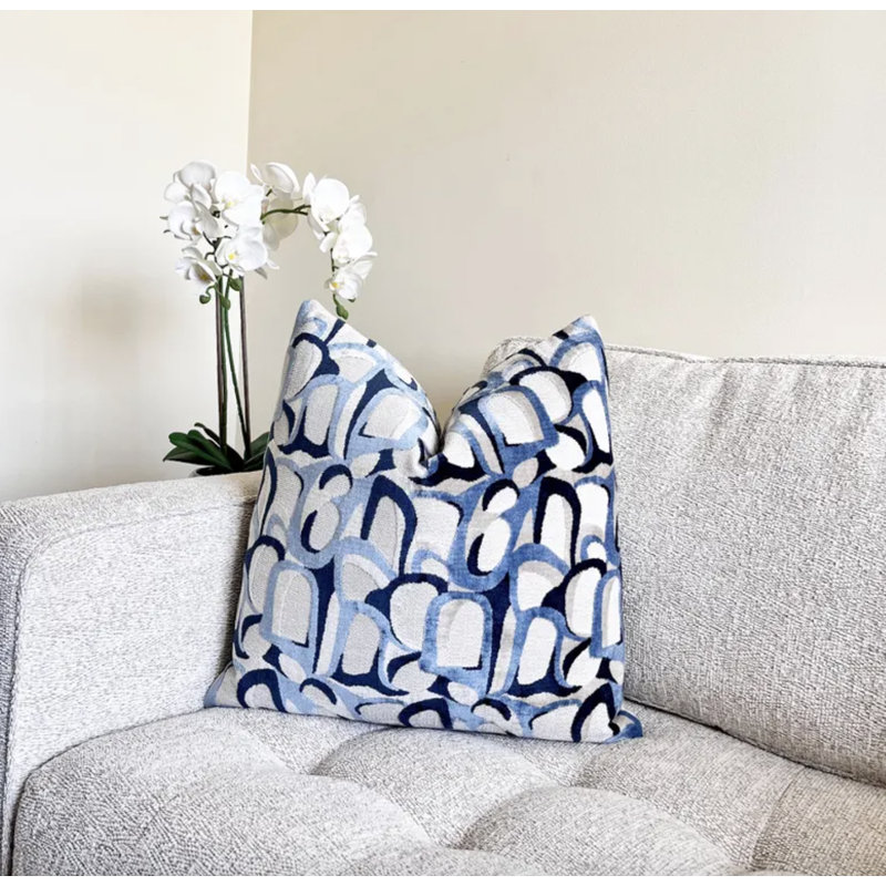 Housse de coussin Grotto, H 20 po x l 20 po, Bleu
