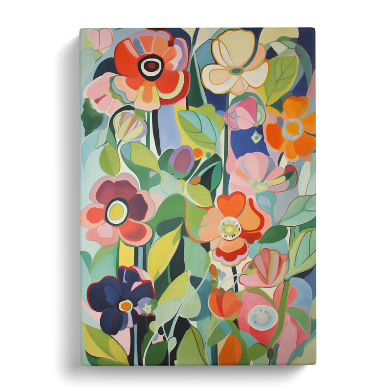 Raziya Floral Flowers Retro Vol.7 - Wrapped Canvas Print, 50cm H x 35cm W x 3cm D