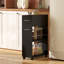 HOMCOM Rolling Storage Unit with Drawer Surface Top and 4 Wheels, Black