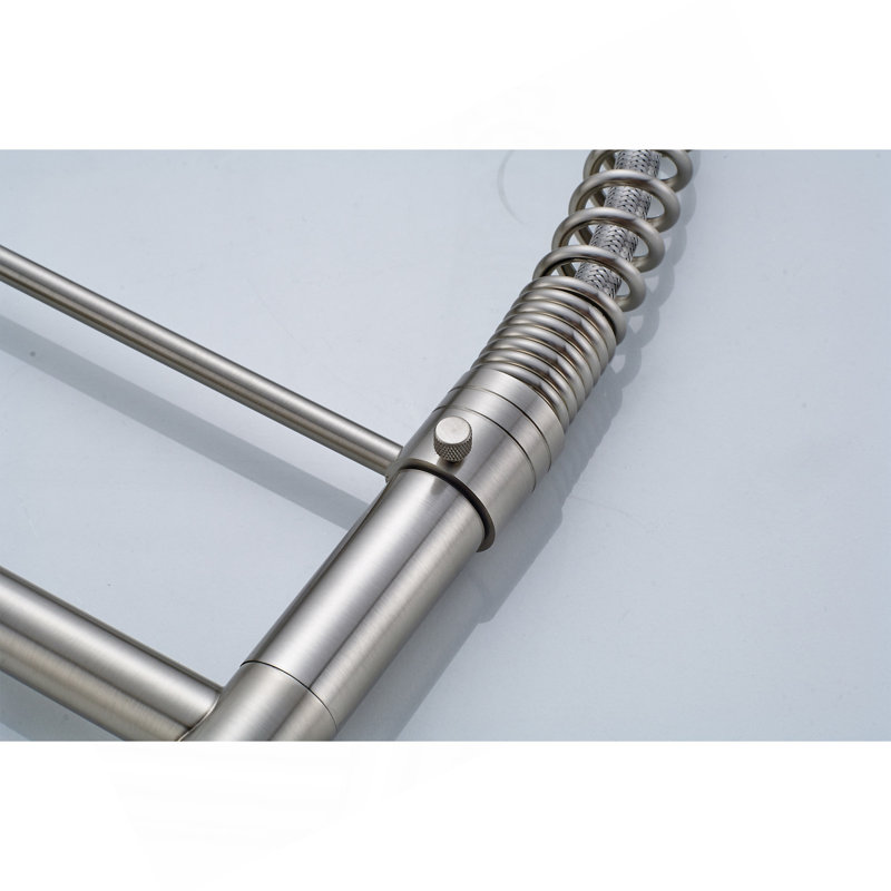 Commercial Kitchen Faucet Pull Down Sprayer Brushed Nickel Single Handle Kitchen Sink Faucet