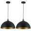 Ensemble de luminaire suspendu en forme de dôme noir et doré 11,8 pouces pour îlot de cuisine-741243434-741238542-745682899