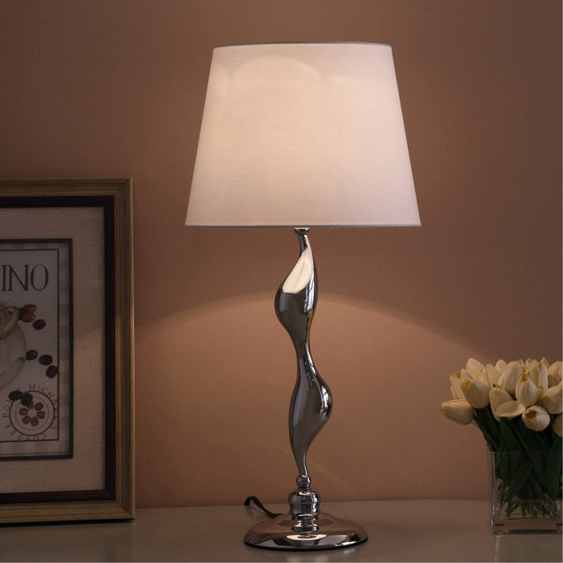 24" Silver Table Lamp, Art Deco Silhouette Desk Lamp for Home Decor