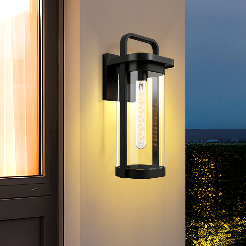 16 In. Outdoor Wall Sconce 1-Light Wall Lantern Scone 1-Pack Exterior Wall Light With Clear Glass Shade