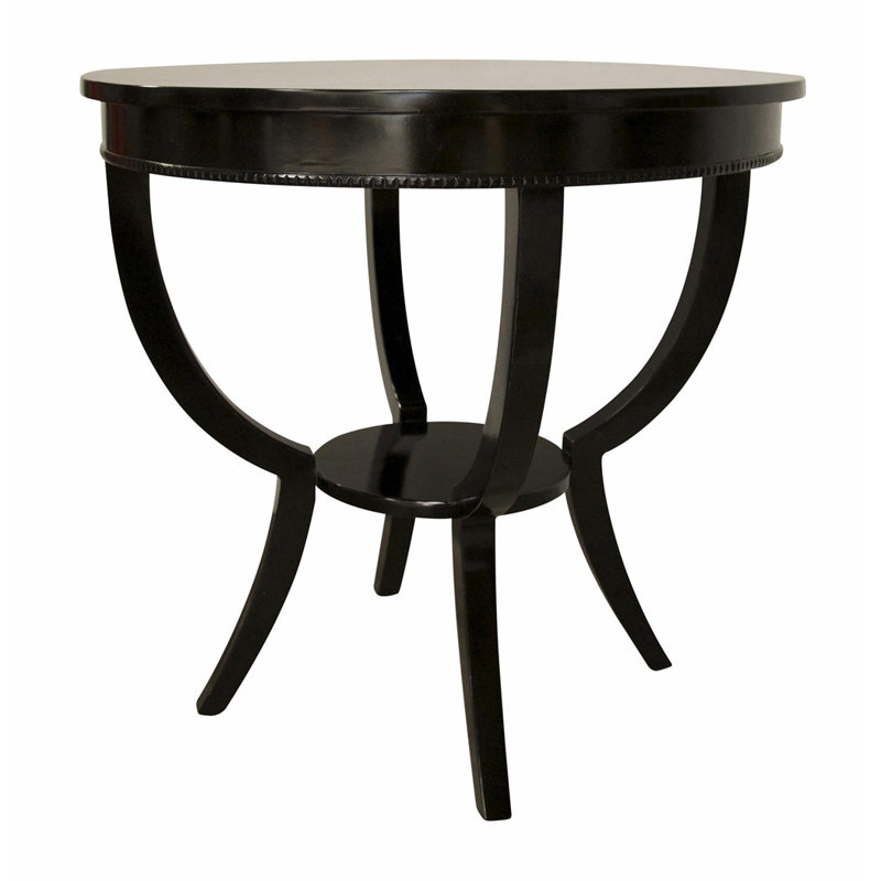 Table de bout en bois massif Scheffield, Noir