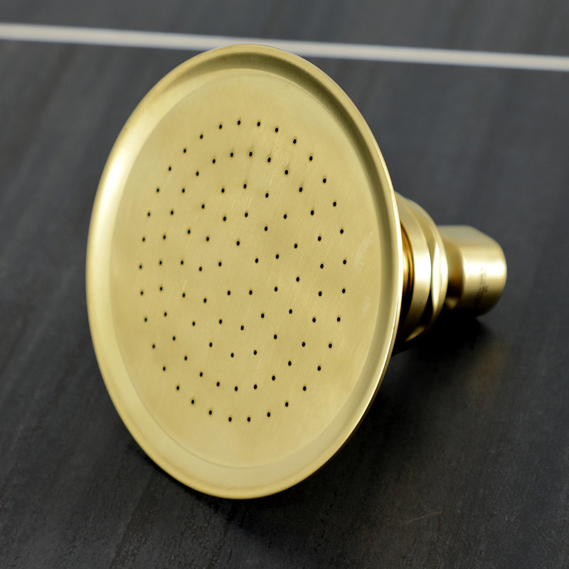 Pomme de douche ronde 4/4 po Kingston, Laiton brossé