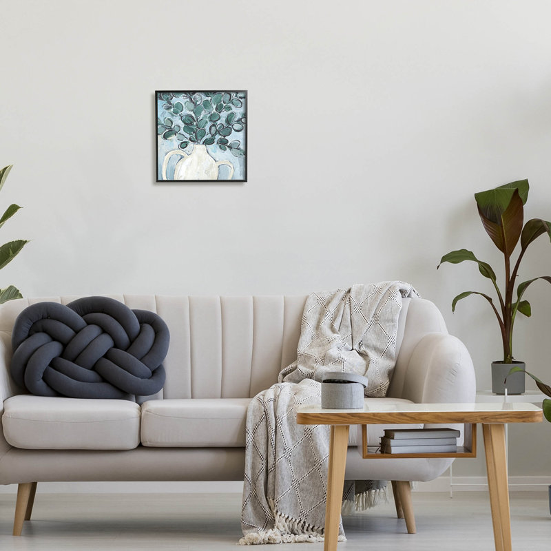 12" x 12" Black Framed Eucalyptus Canvas Print