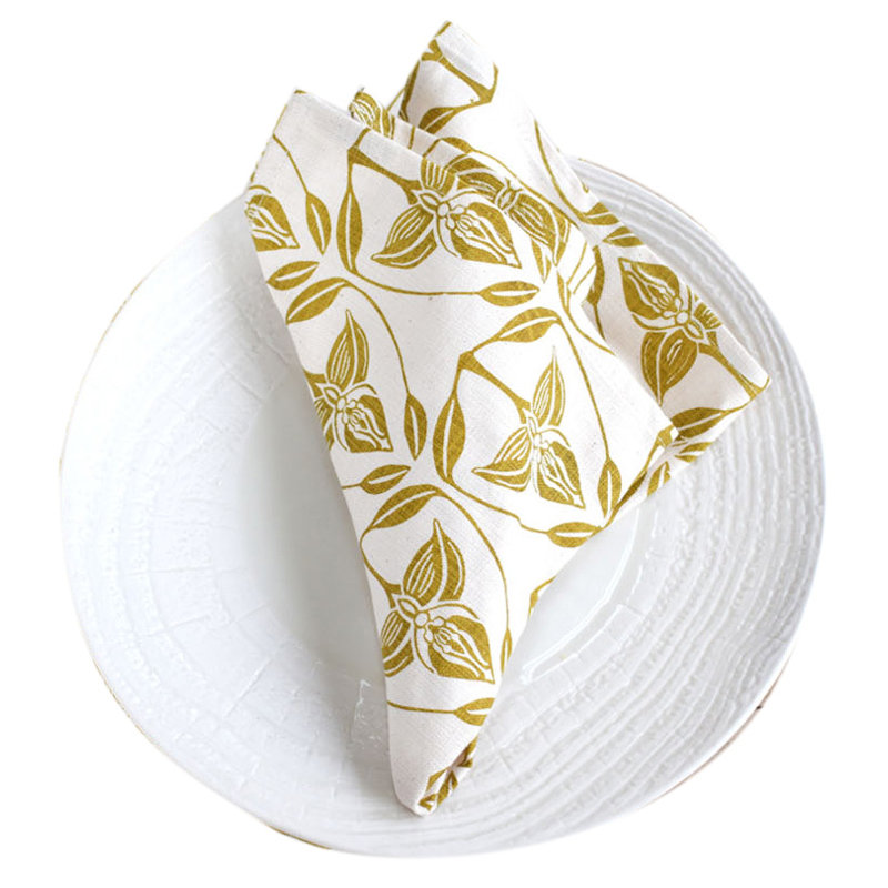 Ensemble de 4 serviettes de table French Orchid French Chartreuse