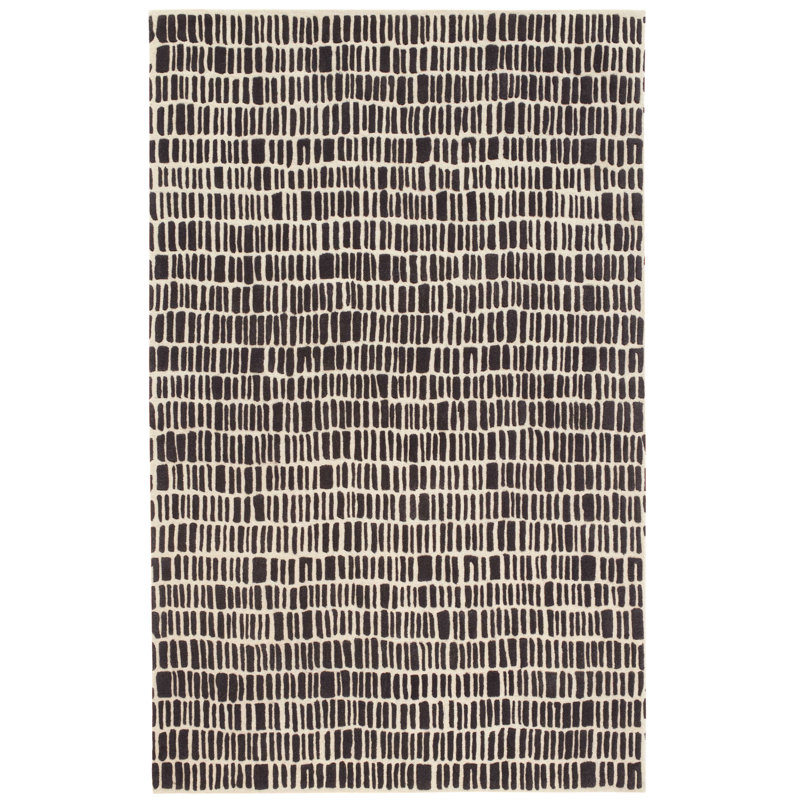 Roark Charcoal Hand Tufted Wool Rug, Rectangle 8' x 10'