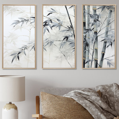 Black And White Wild Bamboo - Bamboo Wall Art Set