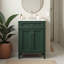 Meuble-lavabo autoportant blanc moderne 24 po avec lavabo en céramique, tiroir coulissant et 2 portes à fermeture en douceur avec rangement-1157717721-1157717724-1273205428