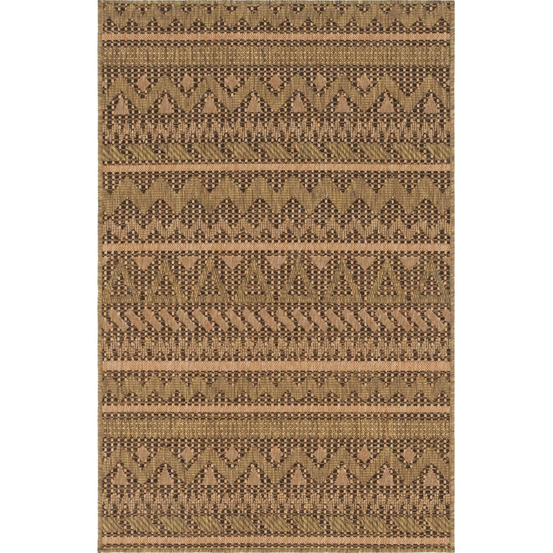 Tapis intérieur / extérieur brun clair Krickel, Rectangle 3 pi 3 po x 5 pi 1 po