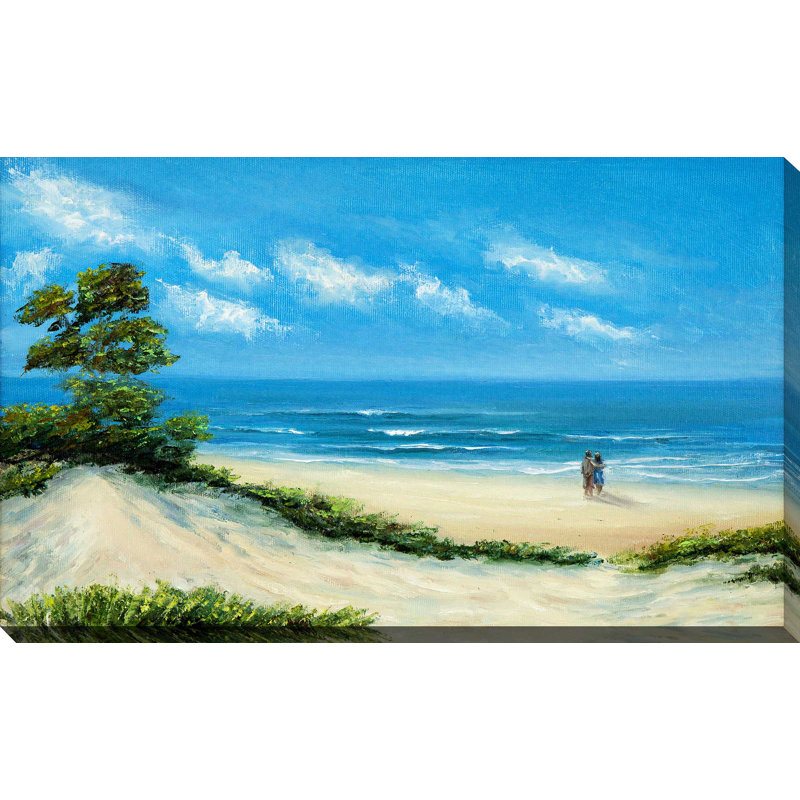 « painted beach », reproduction de photo sur toile tendue, H 24 po x l 40 po x P 1,5 po