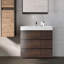 Meuble-lavabo sur pied simple 35,8 po avec plateau en résine Mcauthor-691333946