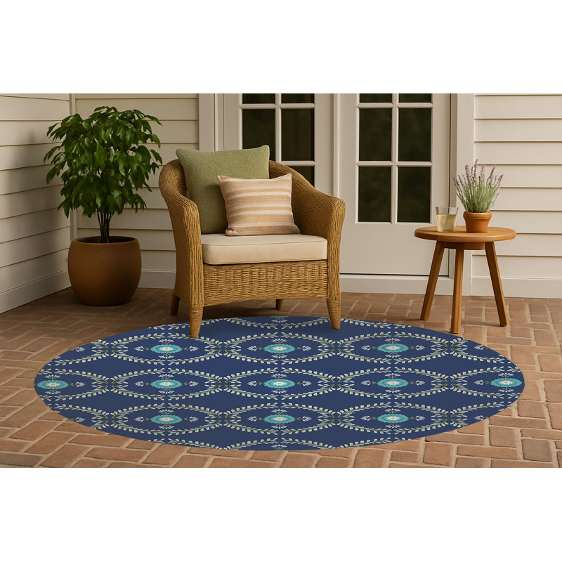 Bree Non Slip Outdoor Rug, Round 5'