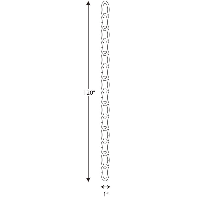9-Gauge Chain, Gold, 120" H x 1" W