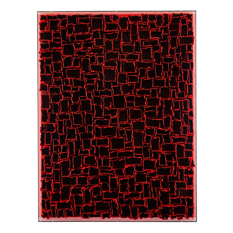 Tony Fey's, géométrie vieillie, rouge, Rouge