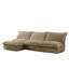 Canapé modulaire rembourré sans accoudoirs à 3 places avec repose-pieds réversible, canapé modulaire sans accoudoirs, tissu velours côtelé-1163794145