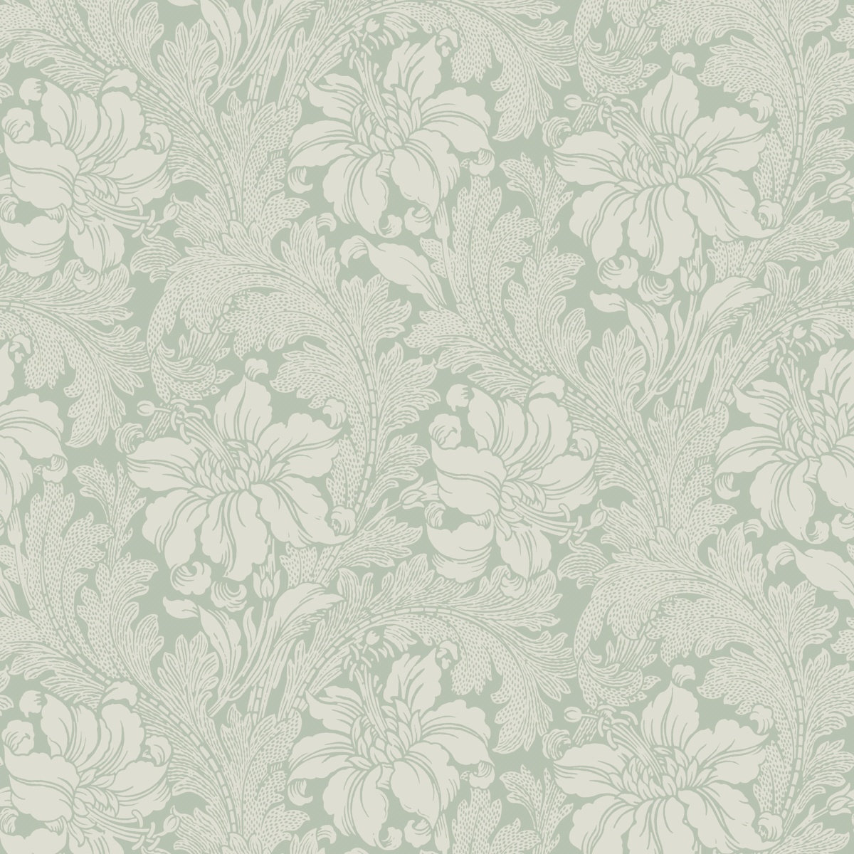 Boråstapeter Acanthus Garden Wallpaper Roll, Light Green