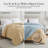 Southshore Fine Linens Vilano Down Alternative Comforter, 240 GSM Double-Brushed Microfiber Oversized All-Season Comforter with Box Stitching, Piped Edges and Corner Tabs, Twin/Twin XL, Gold-420232234-420232230