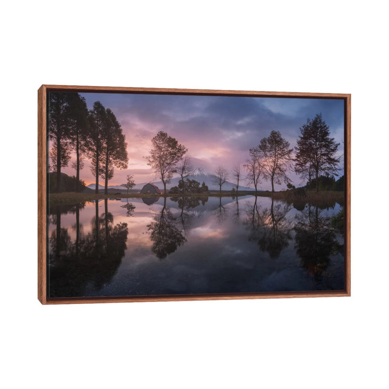 Mount Fuji-San, Japan by Daniel Kordan - Print on Canvas, 101.6 cm H x 66.04 cm W, Classic Brown Wood Framed