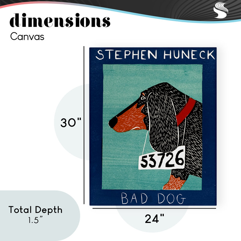 Bad Bad Dachshund, toile par Stephen Huneck