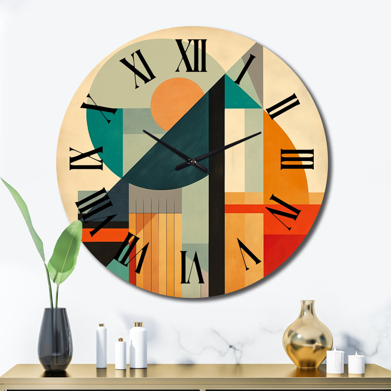 Pleine horloge murale Mid-Century, Très grand