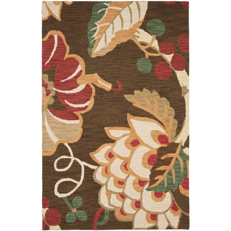 Arber Jardin Hand Tufted Wool Floral Rug, Rectangle 4' x 6'
