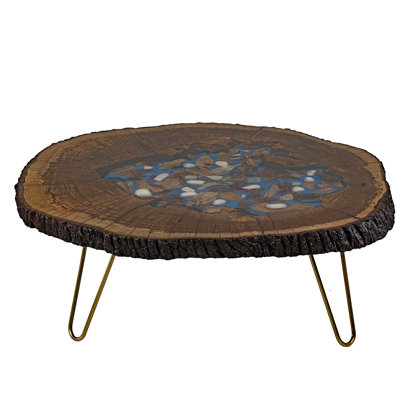Solid Wood Top Single Coffee Table