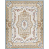 Hand-Knotted High-Quality Brown and Beige Area Rug