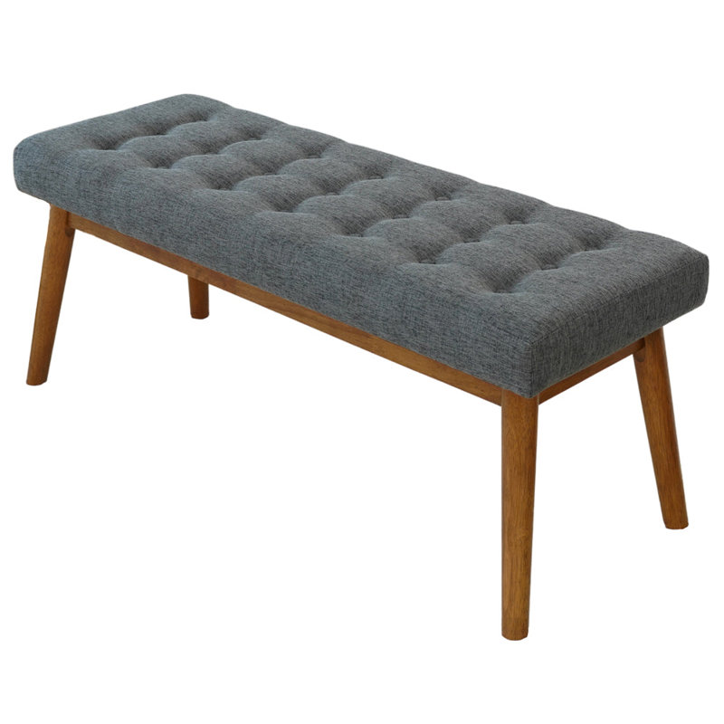 Delilah Modern Dark Gray Fabric Bench, Dark Gray