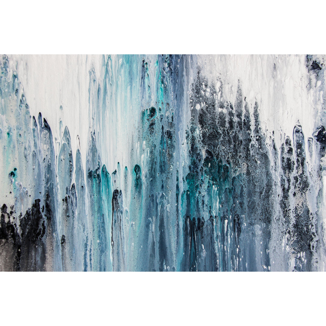 Blue Abstract Acrylic Painting On Canvas