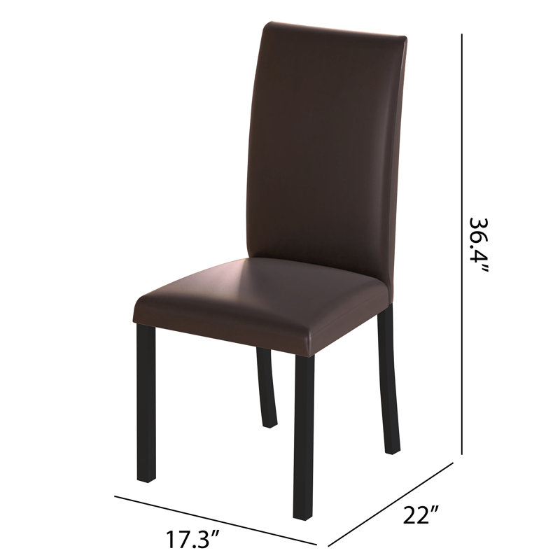 Chaise parsons en polyuréthane Neli, Brun, Noir, noir, noir, noir