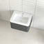 Meuble-lavabo gris avec dimensions de 24 pouces, conception flottante, lavabo en céramique blanche, 45 poignées en angle, tiroir à fermeture en douceur, imperméable, rangement spacieux, style européen pour la salle de bain, petites salles de bain idéales-20381226