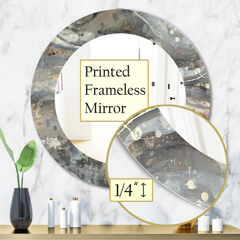 Fire And Ice Minerals VI Mirror, Abstract, 31.5" H x 31.5" W