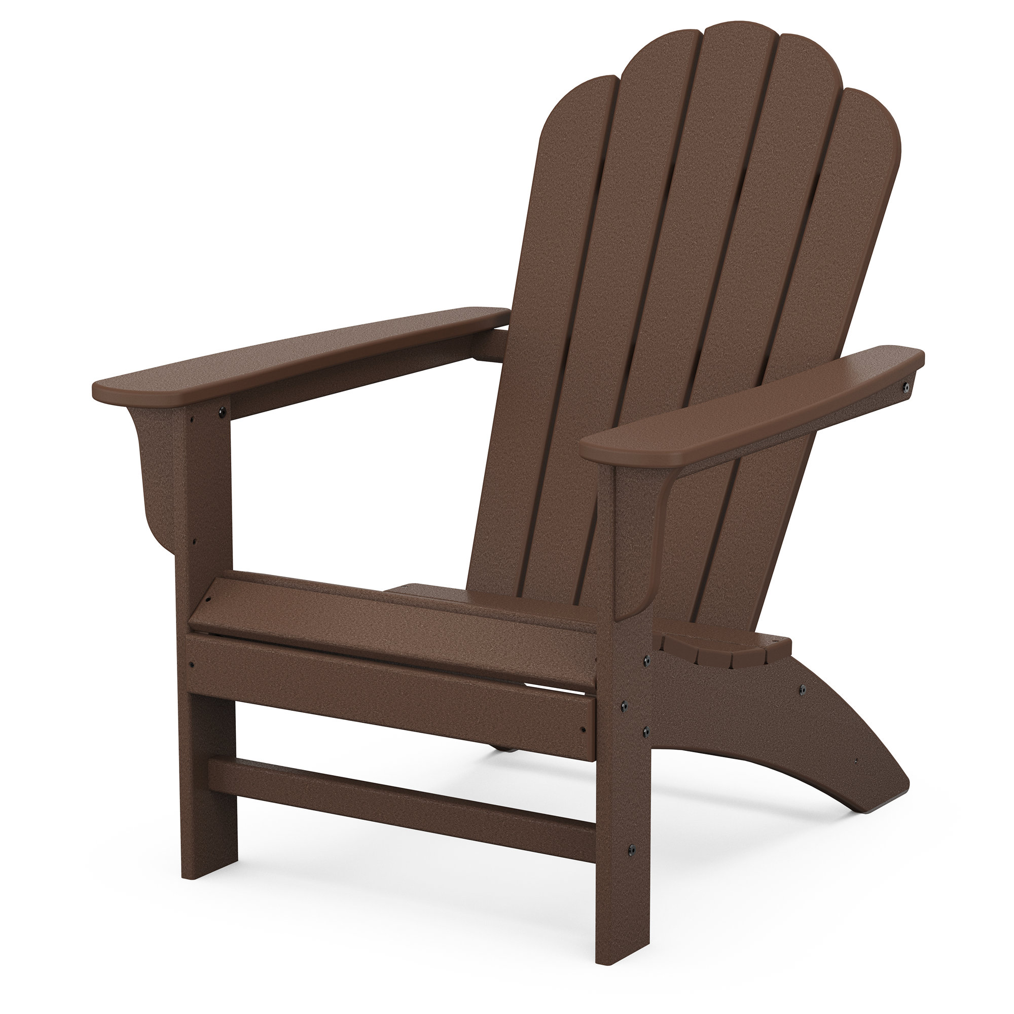 POLYWOOD Round Back Adirondack Chair, Mahogany