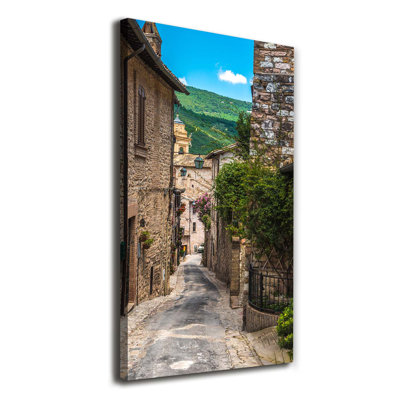 A Charming Street - Wrapped Canvas Print