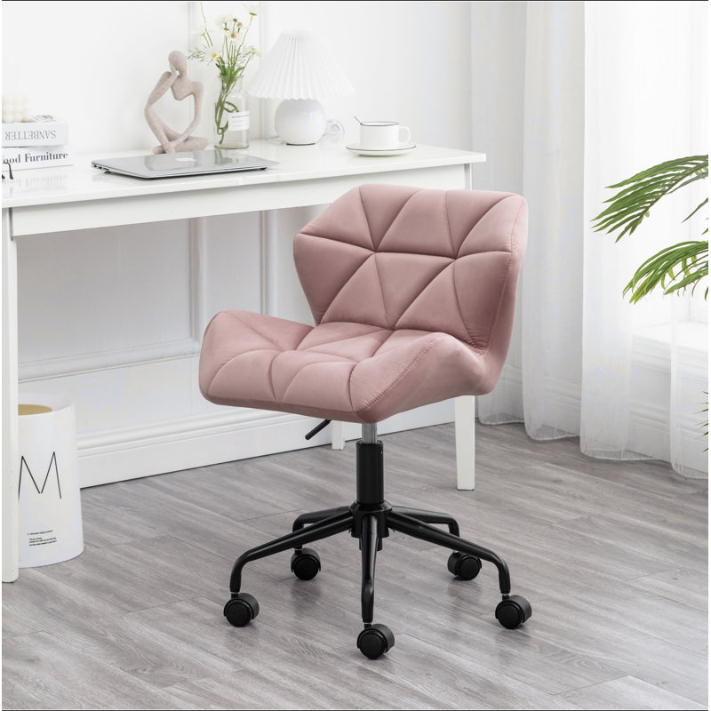 Chaise de bureau pivotante Eldon, Mauve, Beige