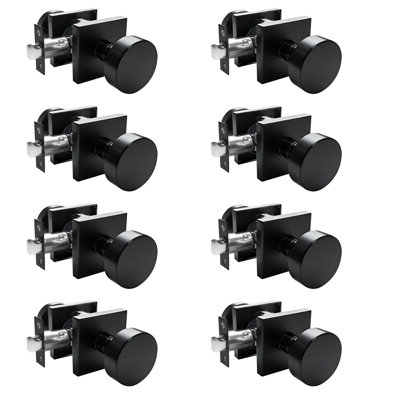 Poignée de porte MHB06 Poignée de porte ronde noire moderne - Poignée de porte de couloir et de garde-robe intérieure
