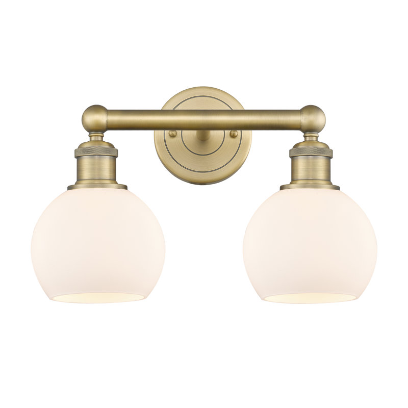 Cambria 2 - Light Dimmable Vanity Light, Matte White, Brushed Brass