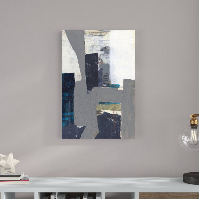 «Teal Inset I» par Jennifer Goldberger - impression sur toile tendue, H 30 po x l 20 po