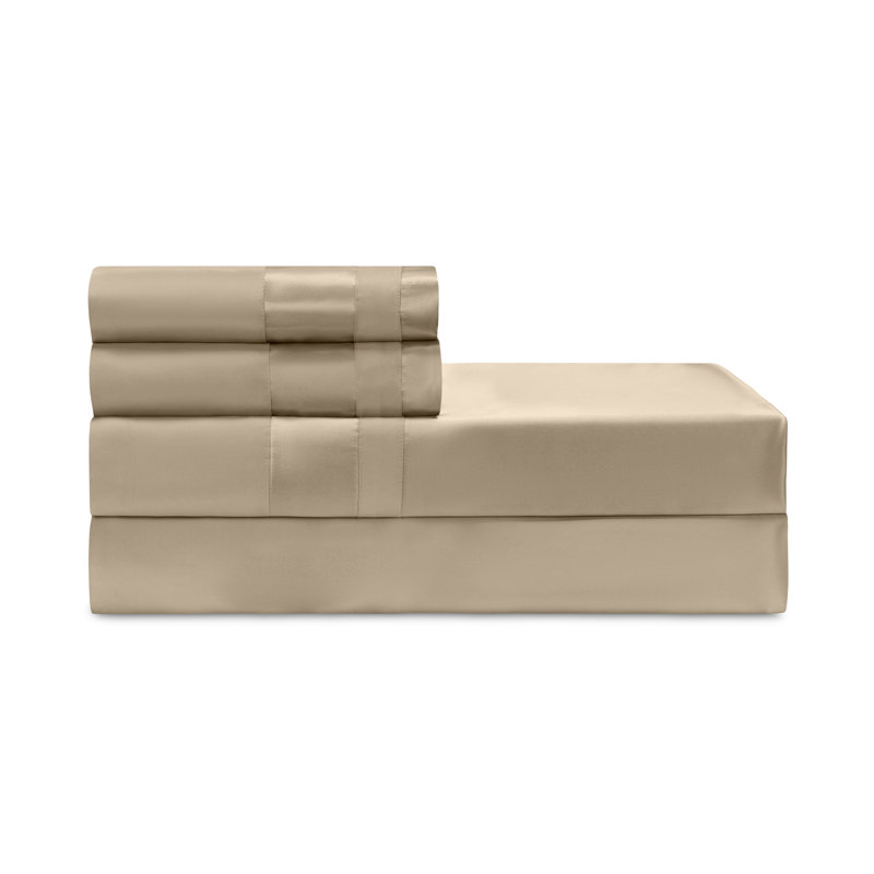 Lustro Silk Sheet Set, Candlelight, King Sheet Set