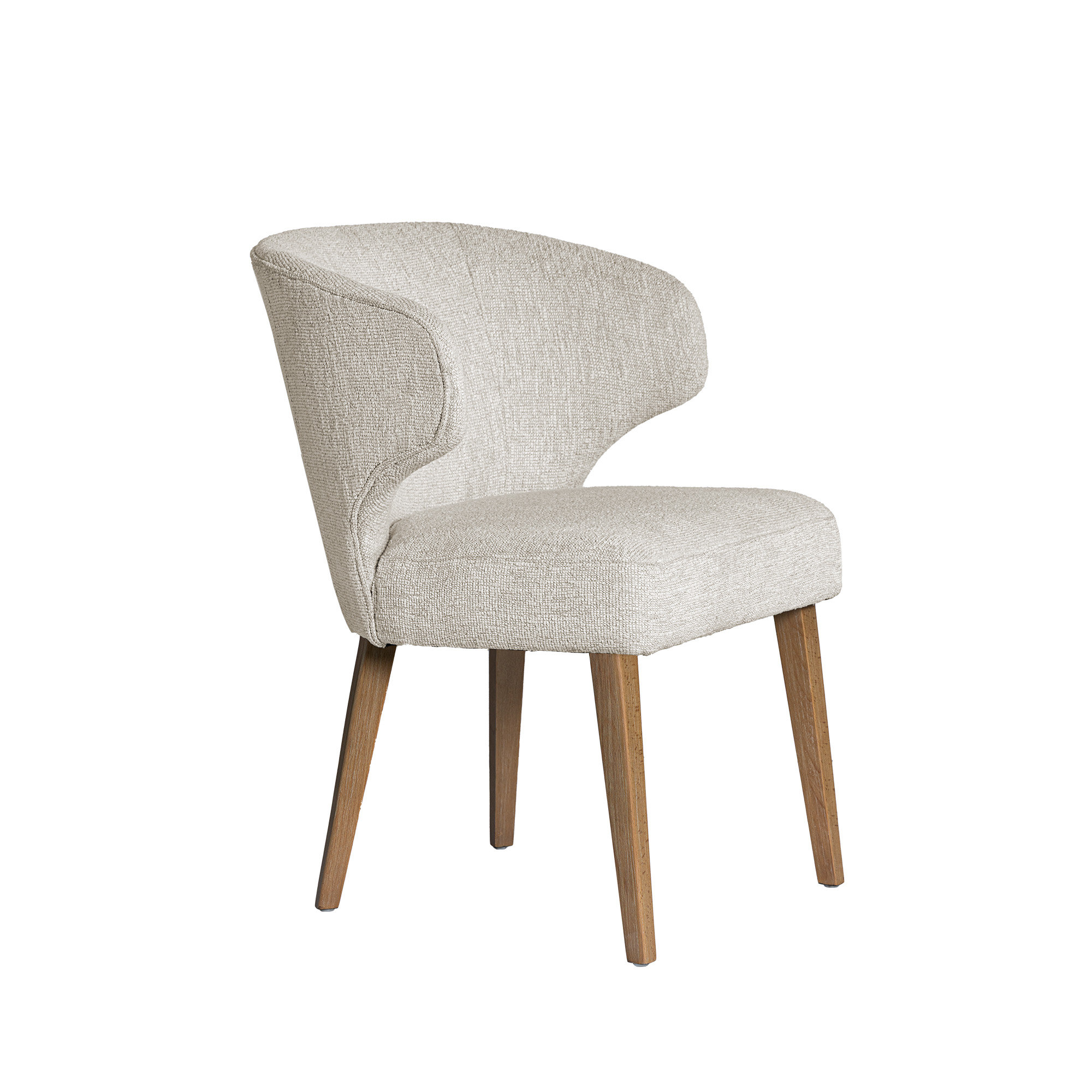 Golino Fabric Upholstered Wingback Side Chair, Brown, Cream