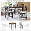 Ensemble de salle à manger à hauteur de comptoir 5 pièces avec 4 chaises, noir et chêne, pour petits espaces, cuisine et salle à manger