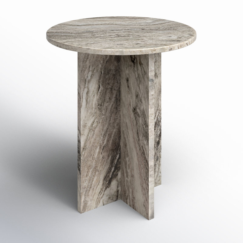 Humphrey Round Marble Pedestal End Table