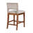 Upholstered Top Bar Stools With Studs And Wooden Legs (1 PC Only)