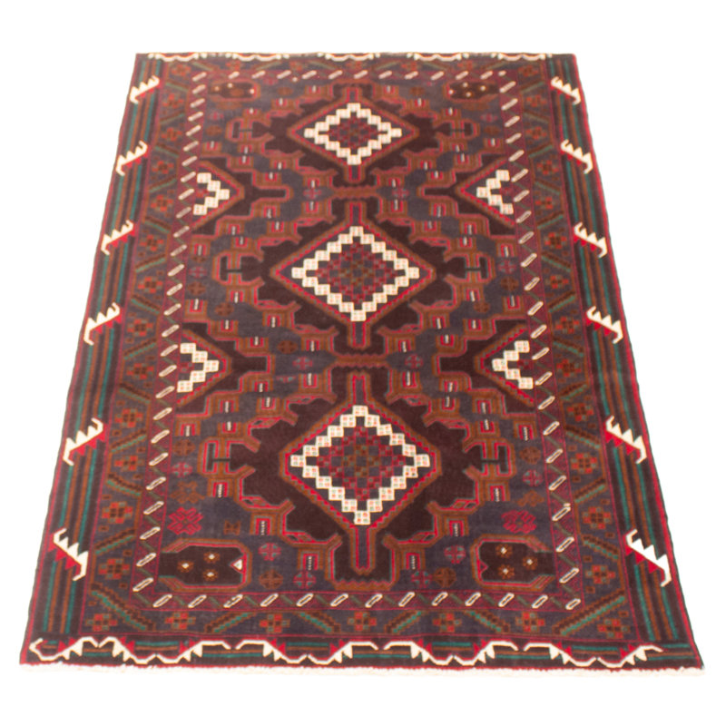 Tapis brun foncé Teimani 3 pi 10 po x 6 pi 11 po