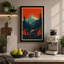Mountain at Dusk Retro - Wrapped Canvas-131761945-131761951