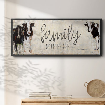 «Family Gather Here», toile encadrée