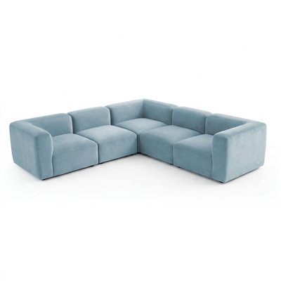 101" 5-Piece Modular Sectional Sofa, Performance Velvet, Deep Seats, Seats 5