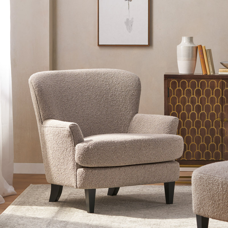 Kamiyla 33'' Wide Armchair and Ottoman, Stone Gray, No